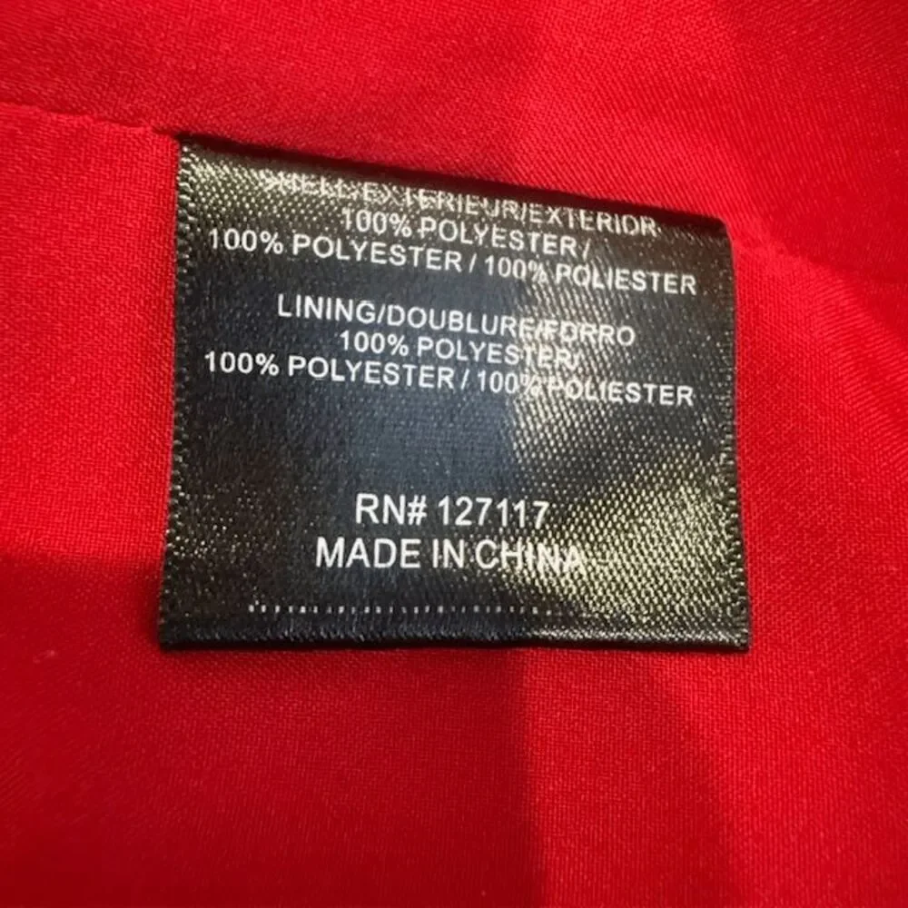 NWOT Badgley Mischka Red Mock Neck Knee Length Dress Pintucks Back Zip Size 4 - Picture 9 of 14